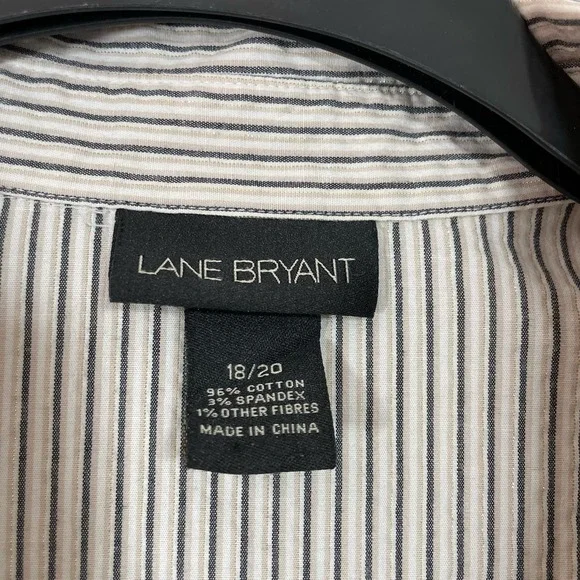 Lane Bryant Women's Plus Size Striped Ruffle Button Up Top - Size 18/20 - Blouse - Picture 5 of 6